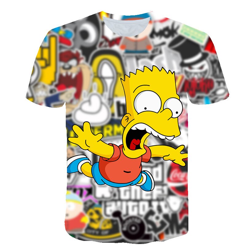 spongebob squarepants casual men's t-shirts, 3D printed t-shirts, casual cartoon fashion t-shirts, men and women-2