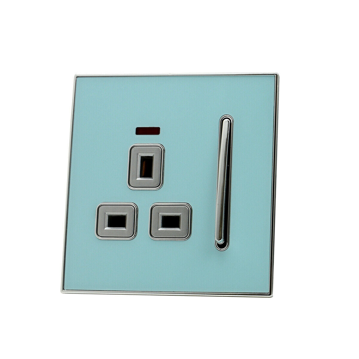 Decorative Blue Glossy Main Plug Sockets Full Range Satin Gold Inserts UK~2307-1