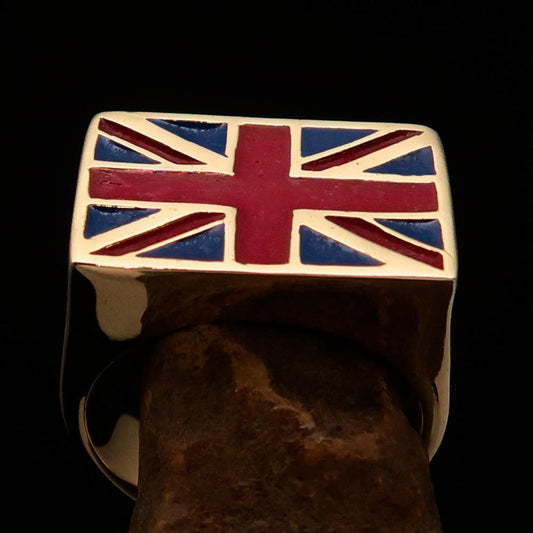 Perfectly crafted Men's Union Jack Flag Ring UK Great Britain - Solid Brass-1
